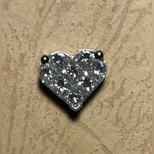 1/2 Carat Diamond 💎 Pave Heart Pendant Silver Necklace Charm